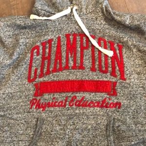 Women’s champion hoodie gray and red -size small